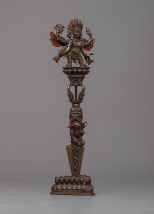 Oxidized Copper Phurba | Tibetan Dagger for Spiritual Practices