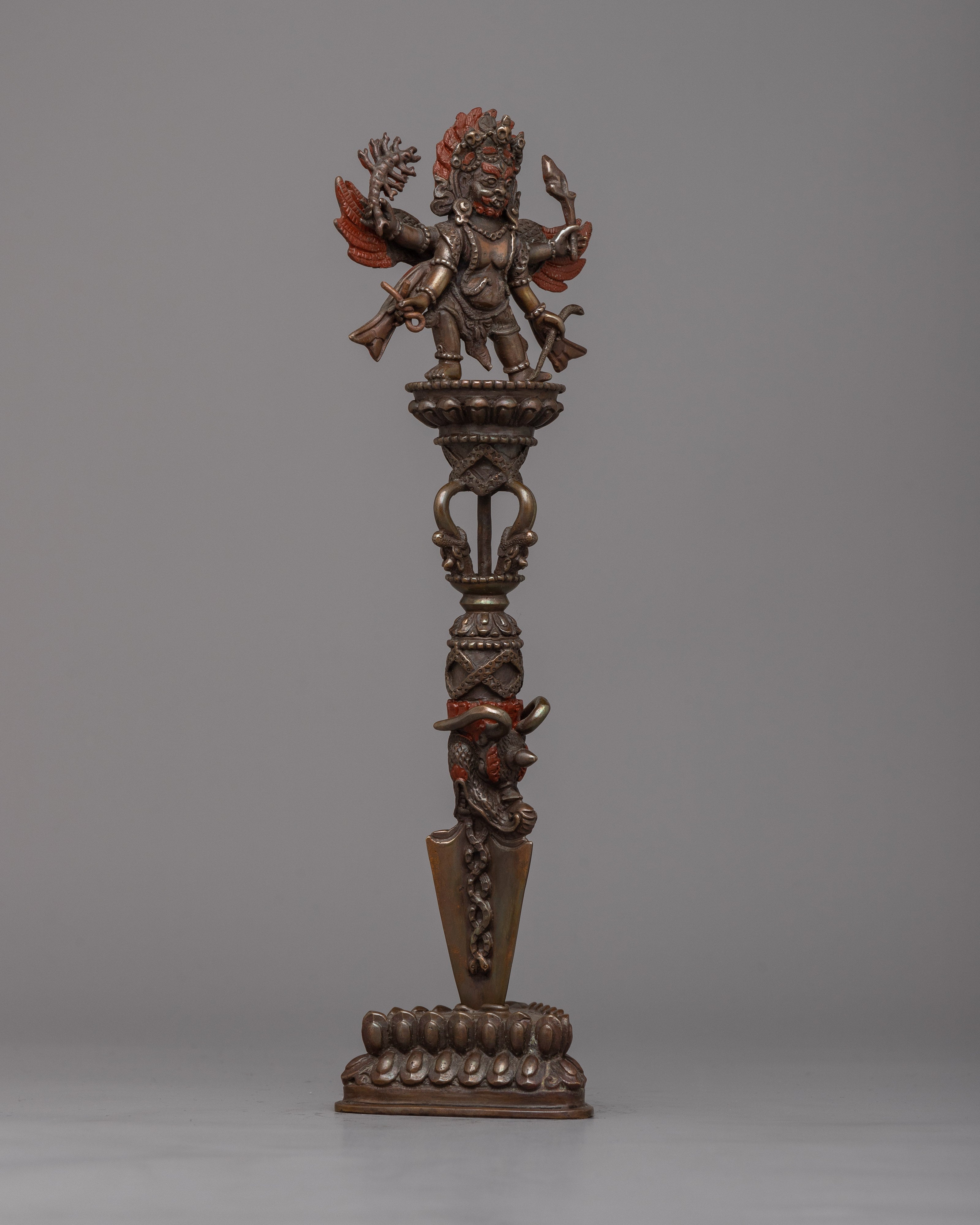 Oxidized Copper Phurba | Tibetan Dagger for Spiritual Practices