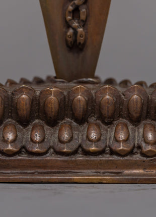Oxidized Copper Phurba | Tibetan Dagger for Spiritual Practices