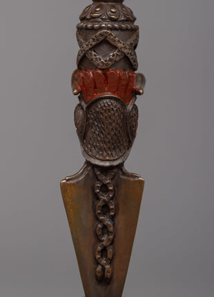 Oxidized Copper Phurba | Tibetan Dagger for Spiritual Practices