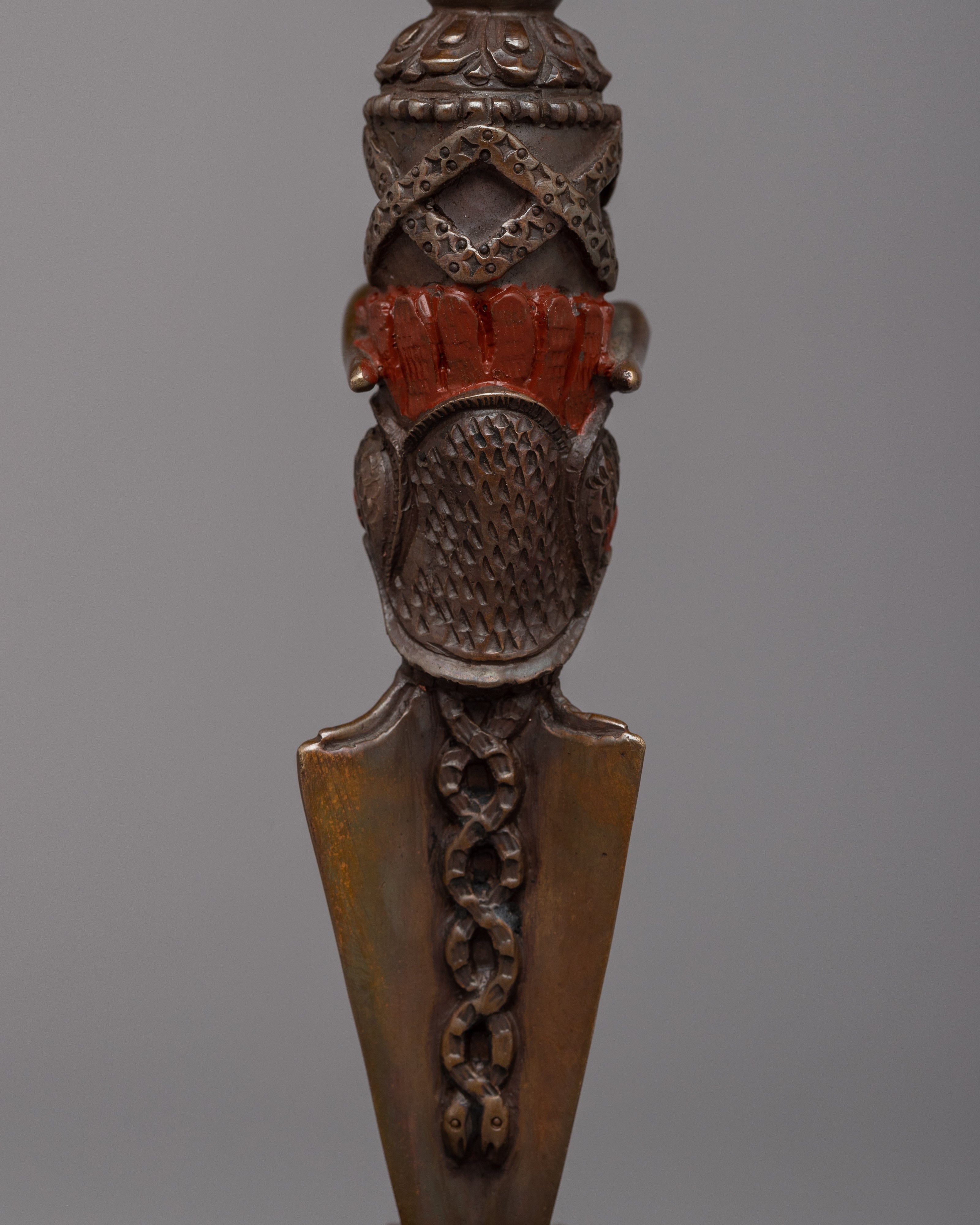 Oxidized Copper Phurba | Tibetan Dagger for Spiritual Practices