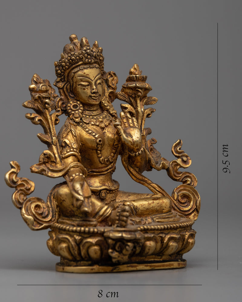 Tibetan Buddhist Green Tara Goddess Statue | Embrace Compassion and Serenity