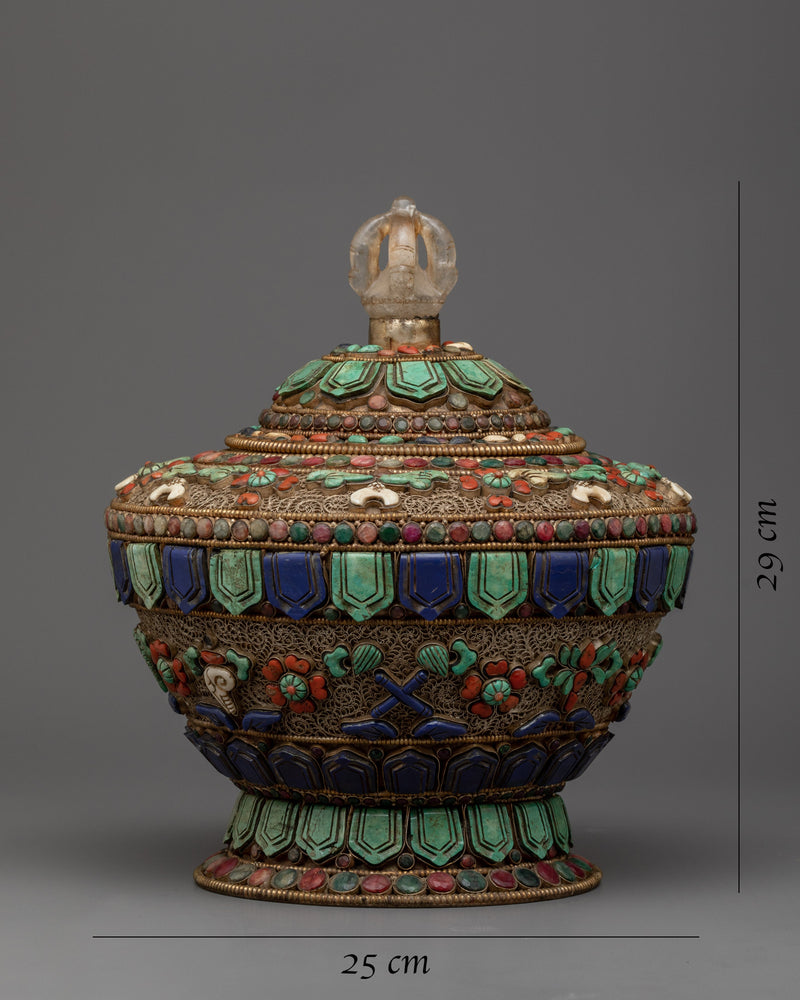 Tibetan Dhupur Offering Pot | Traditional Vessel for Spiritual Rituals