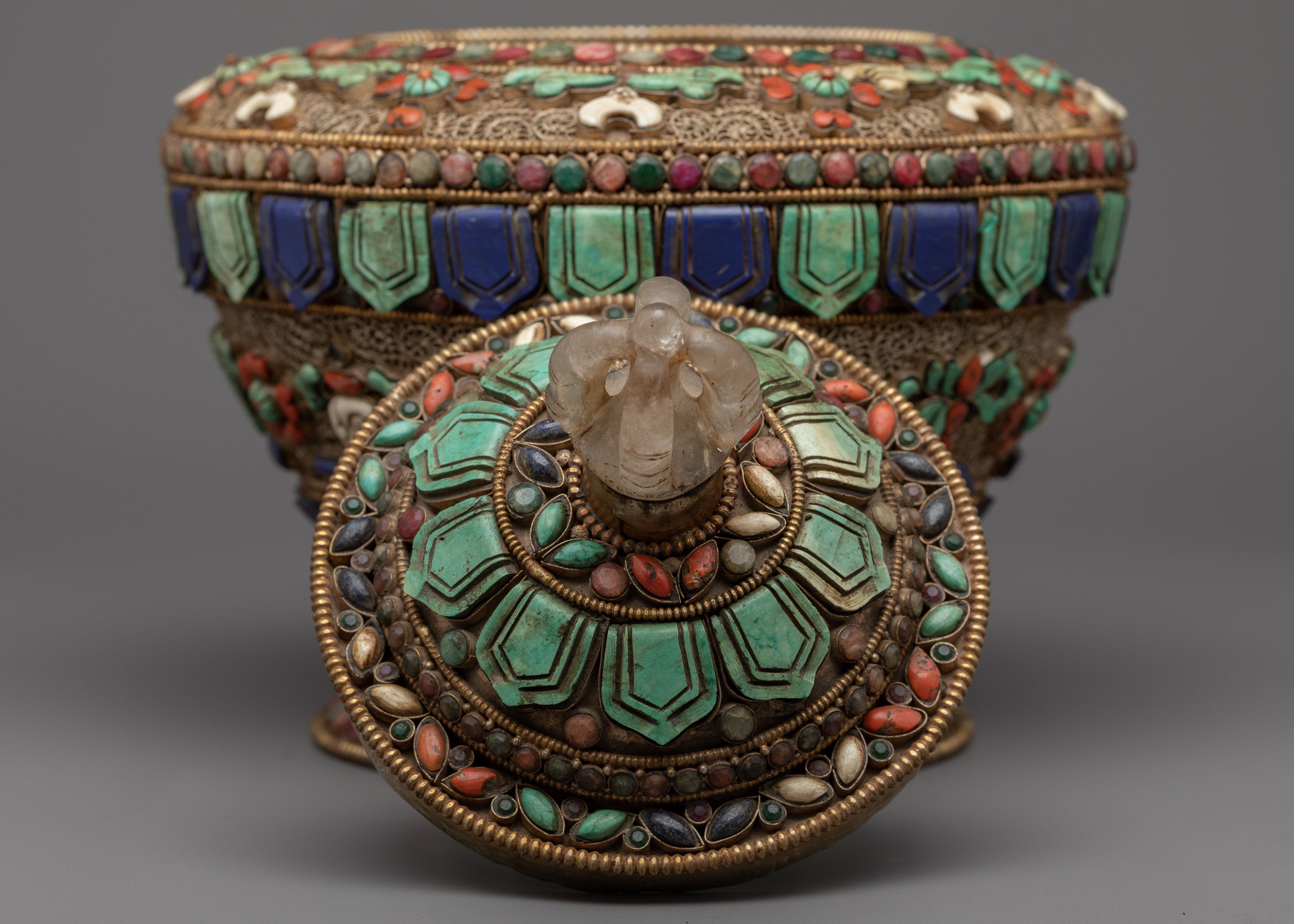 Tibetan Dhupur Offering Pot | Traditional Vessel for Spiritual Rituals
