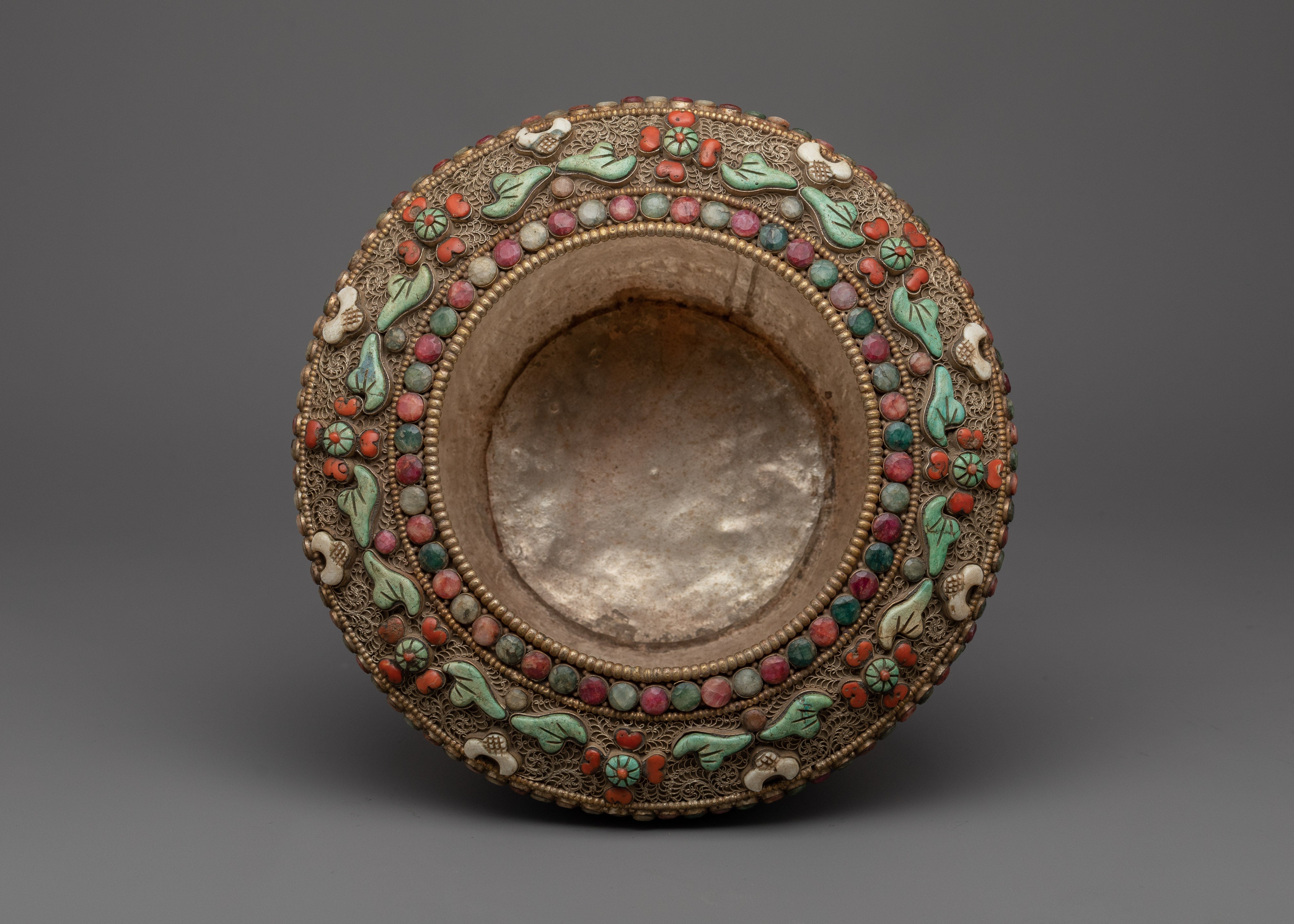 Tibetan Dhupur Offering Pot | Traditional Vessel for Spiritual Rituals