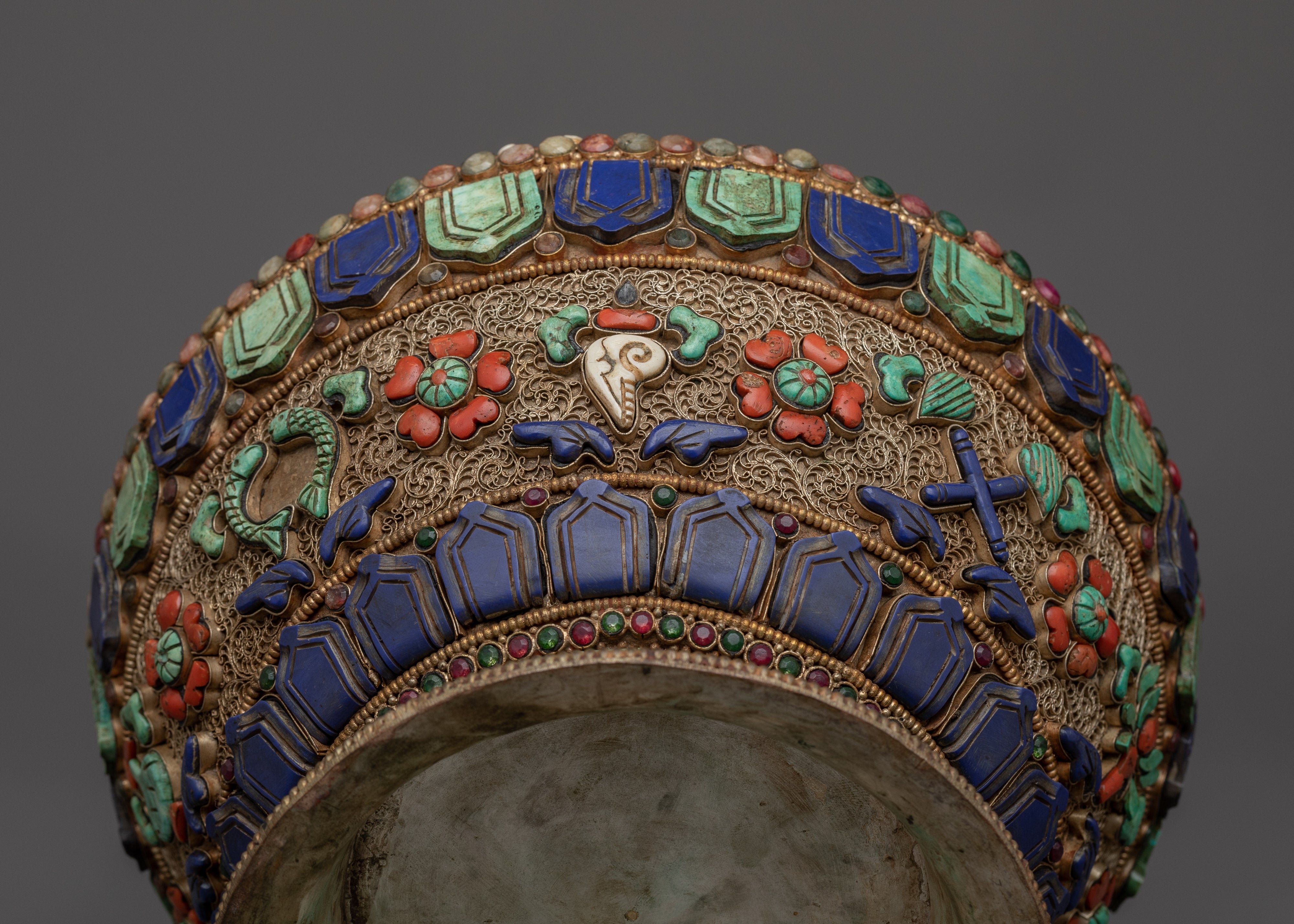Tibetan Dhupur Offering Pot | Traditional Vessel for Spiritual Rituals