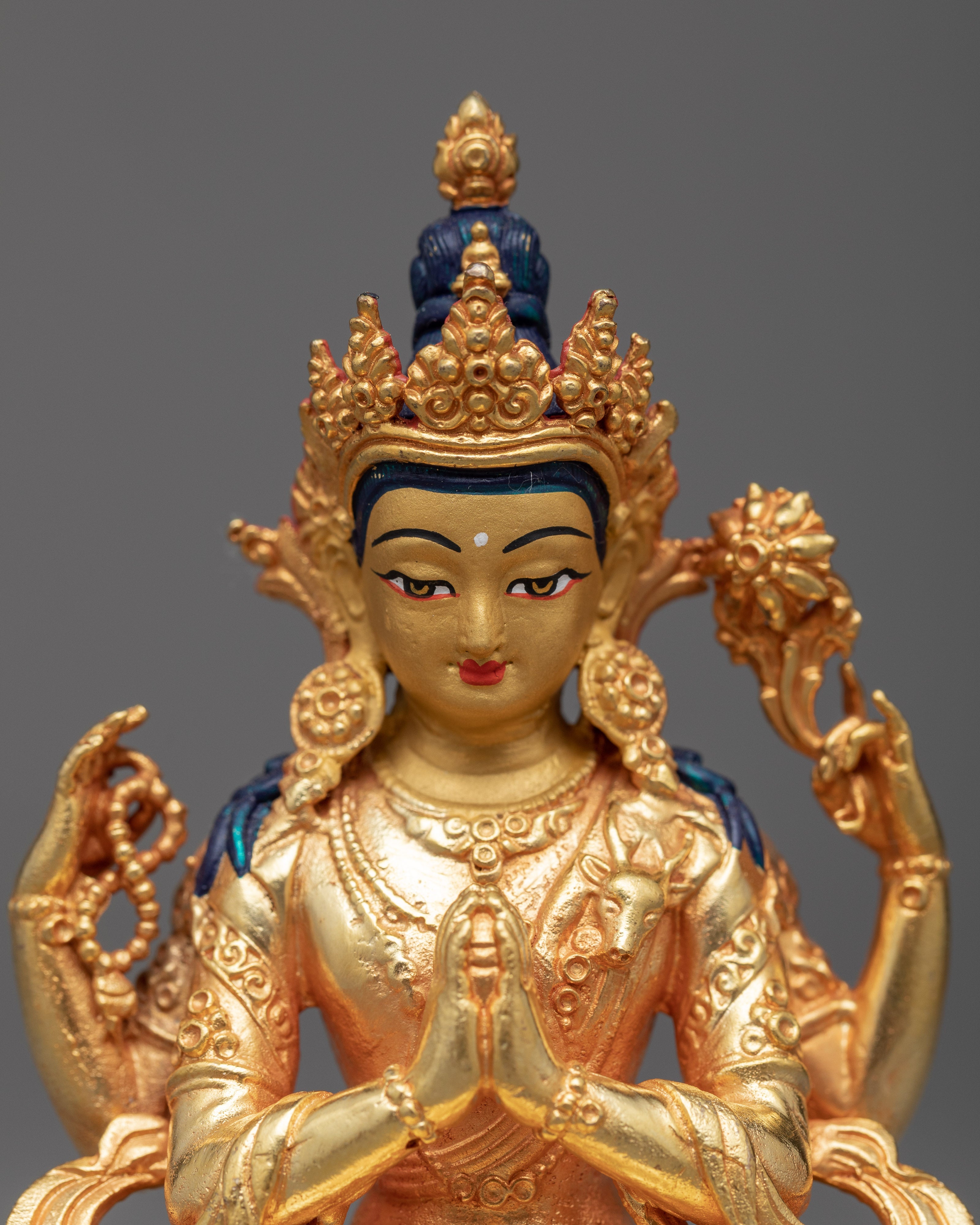 Miniature Chenrezig Statue | Embodiment of Compassion