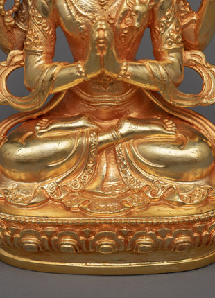 Miniature Chenrezig Statue | Embodiment of Compassion