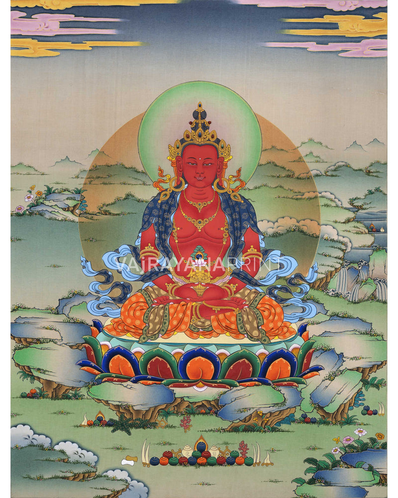 Buddhist Deity Amitayus Long Life Practice Print 