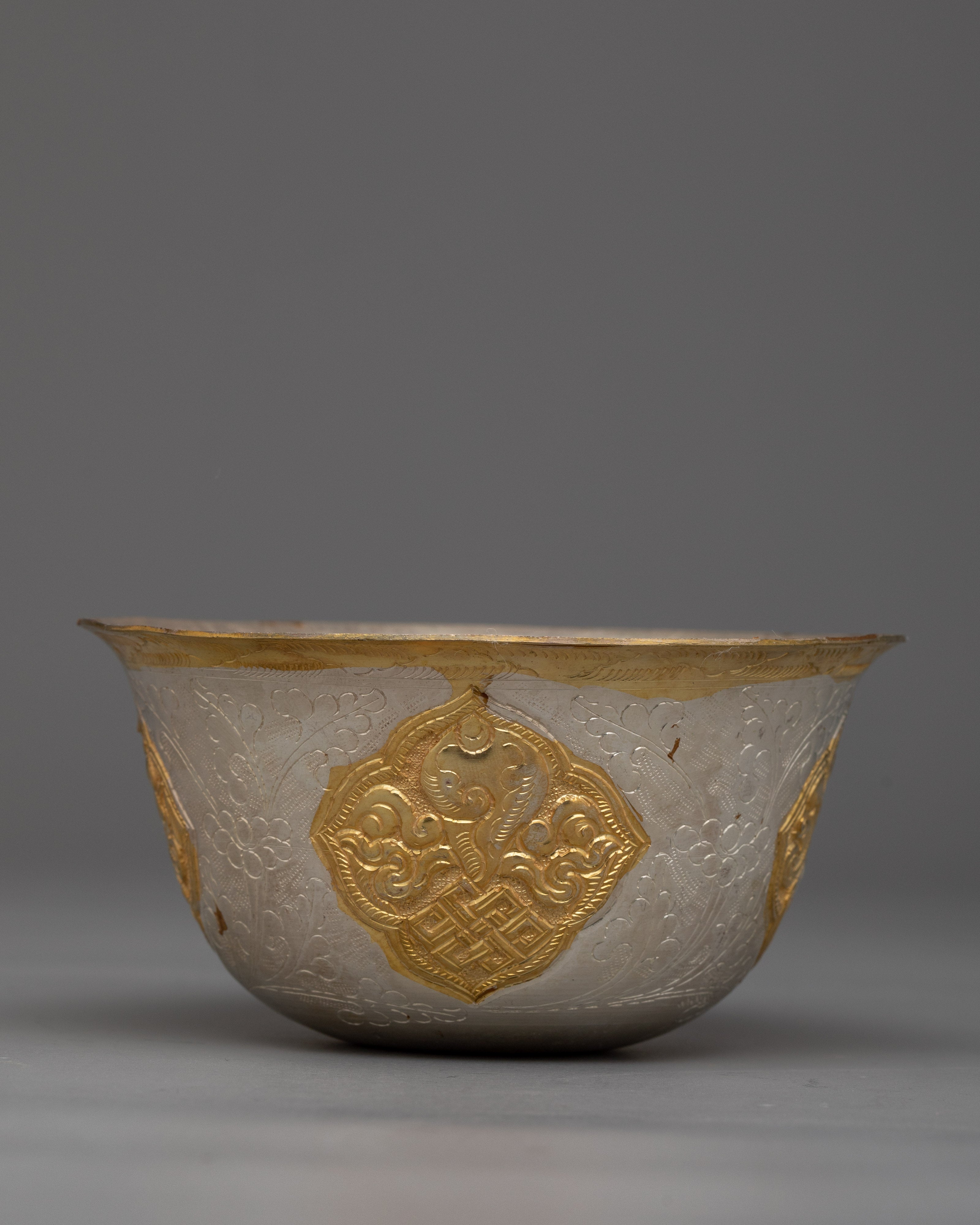 Tibetan Copper Offering Bowls | Enhancing Your Altar with a Touch of Silver Grace
