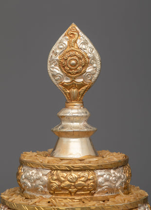 Mandala Offering Set with Silver and 24k Gold Plating | Elevate Your Spiritual Practice with Luxurious Elegance
