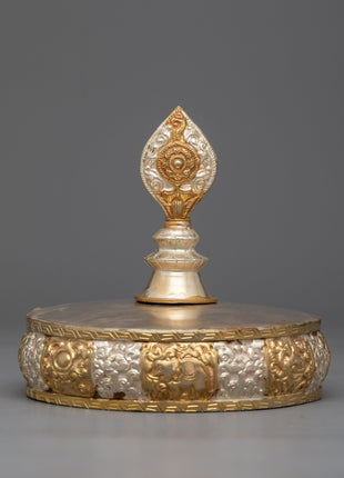 Mandala Offering Set with Silver and 24k Gold Plating | Elevate Your Spiritual Practice with Luxurious Elegance