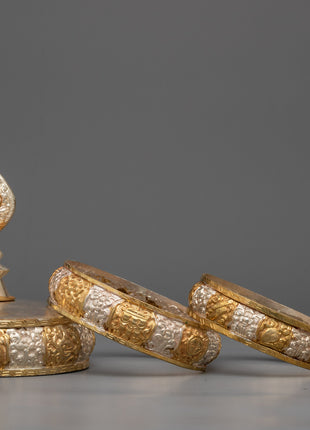 Mandala Offering Set with Silver and 24k Gold Plating | Elevate Your Spiritual Practice with Luxurious Elegance