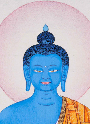 Hand-Painted Thangka For Medicine Buddha Mantra Practice | Traditional Tibetan Buddhist Art