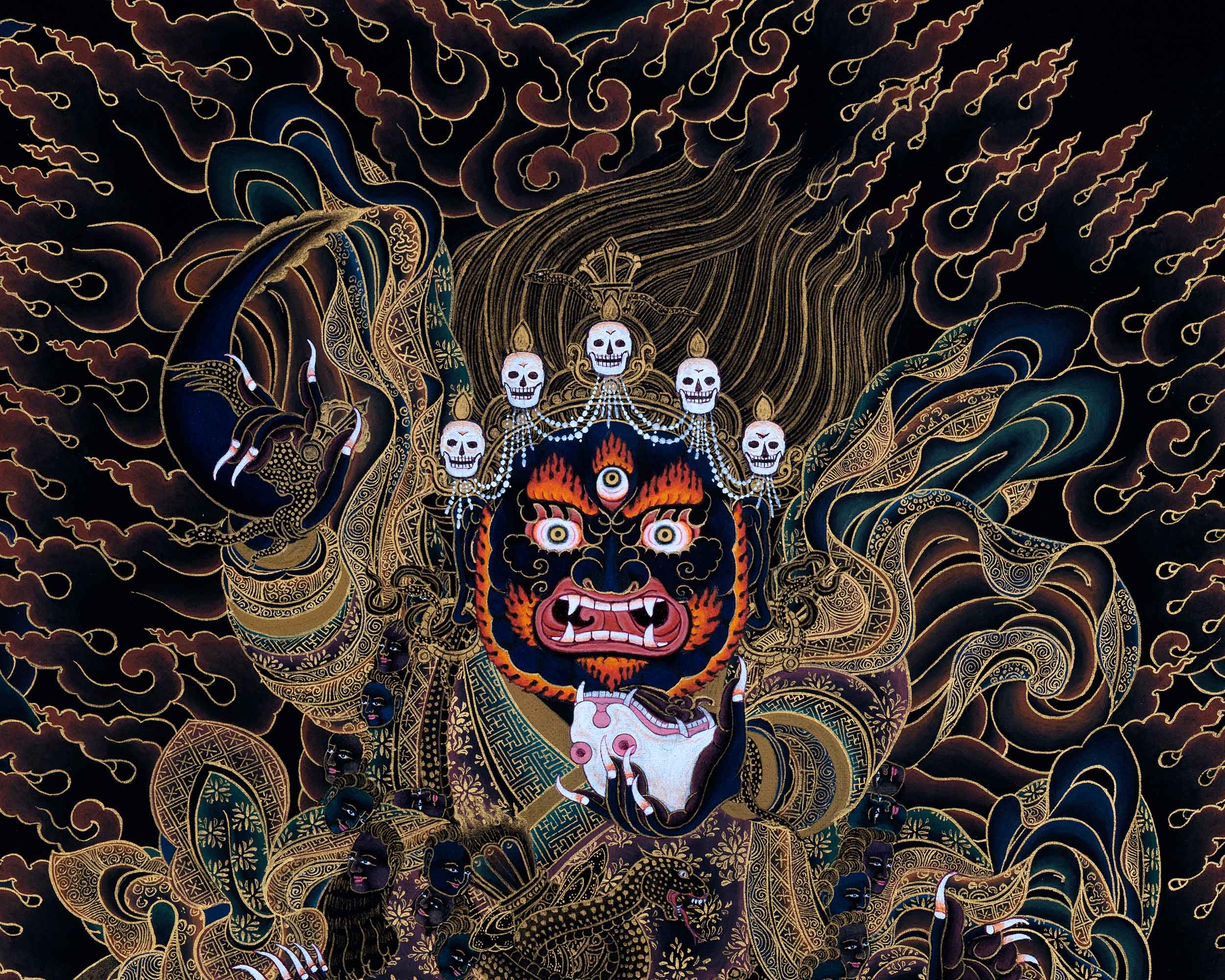 Bernagchen Mahakala Thangka | Traditionally Hand Painted Art