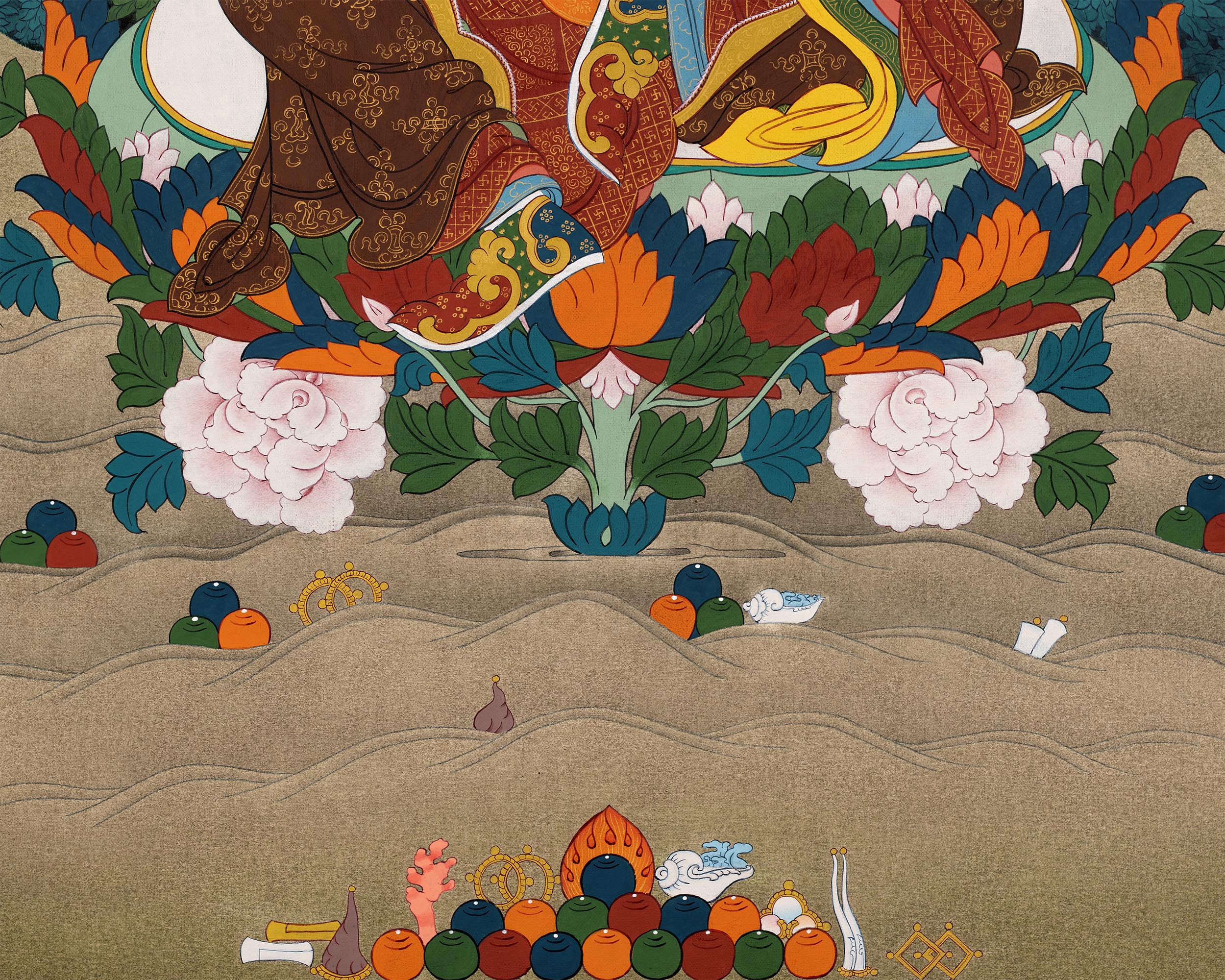 Guru Rinpoche  With Consort Thangka | Padmasambhava With Consort Thangka