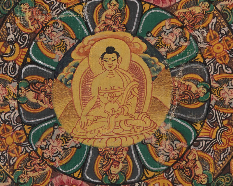Vintage Shakyamuni Buddha Thangka | Hand-painted Thangka