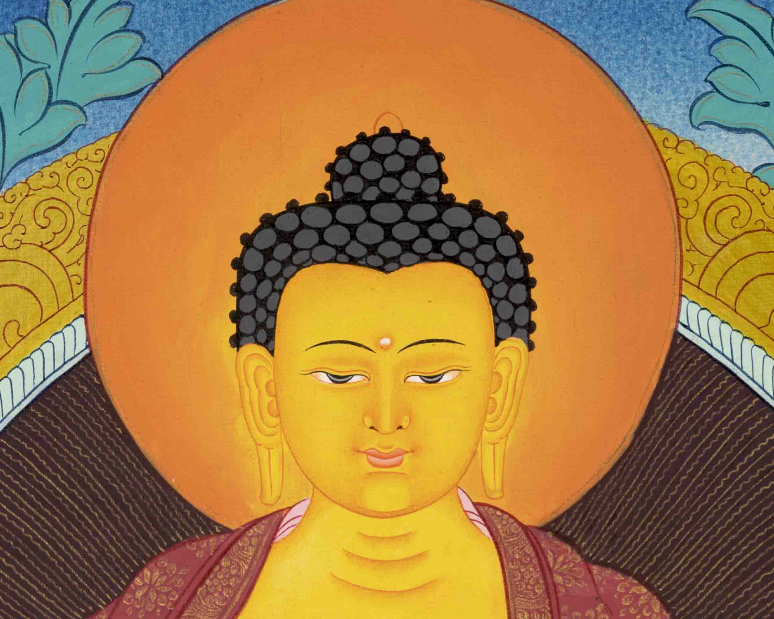 Shakyamuni Buddha Thangka | Traditional Tibetan Painting | Wall Decors