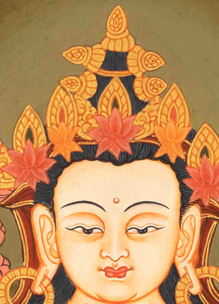 Four Armed Chenrezig Thangka | Tibetan Avalokiteshvara of compassion