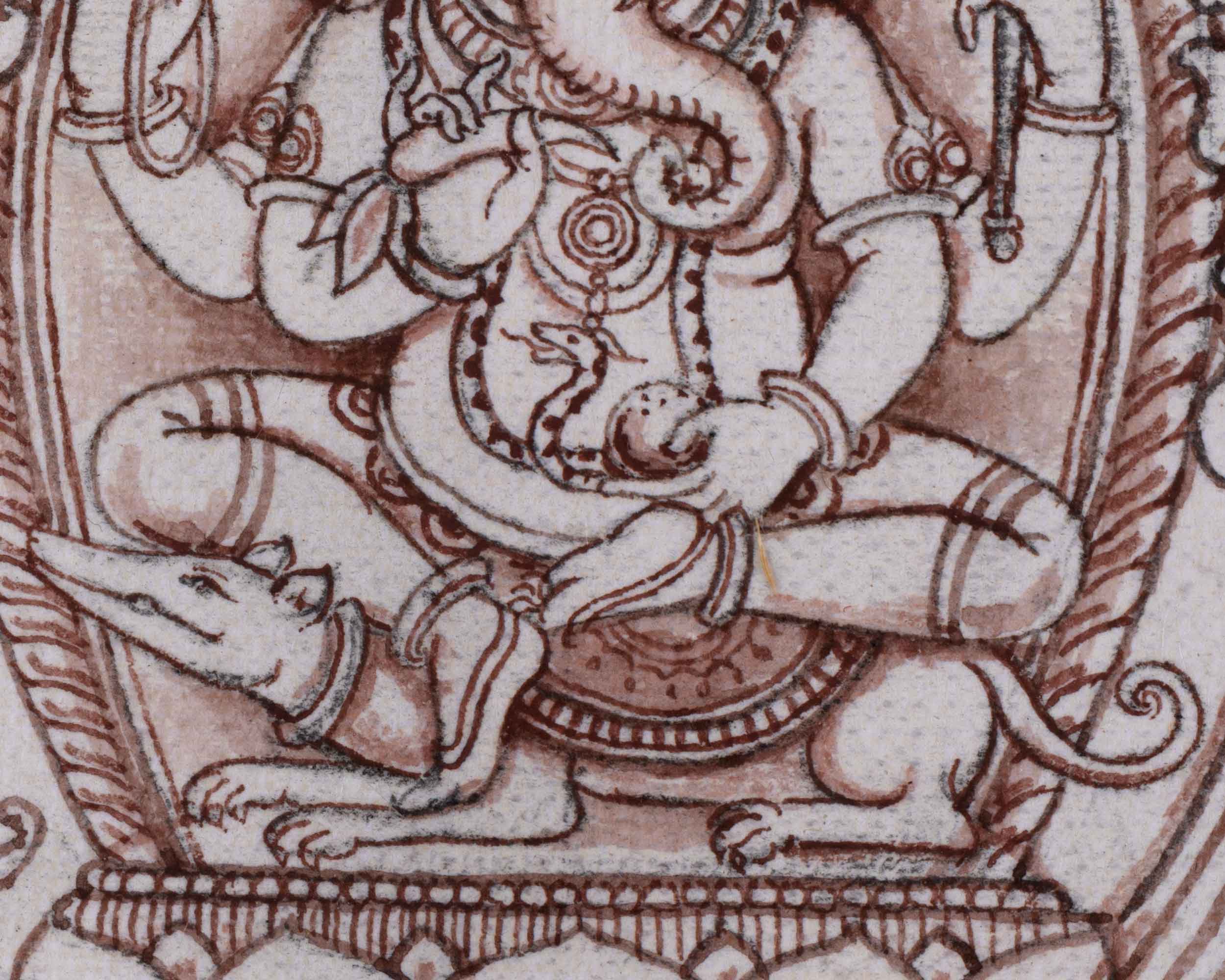 High-Quality Print For Ganesha Mantra | Ganesh On Kalash Drawing For Ceremonies