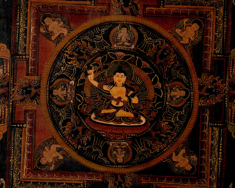 Manjushree Mandala Thangka | Traditional Tibetan Art | Wall Decors