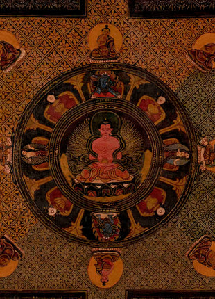 Amitayus Buddha Mandala | Traditional Tibetan Thangka | Wall Decors