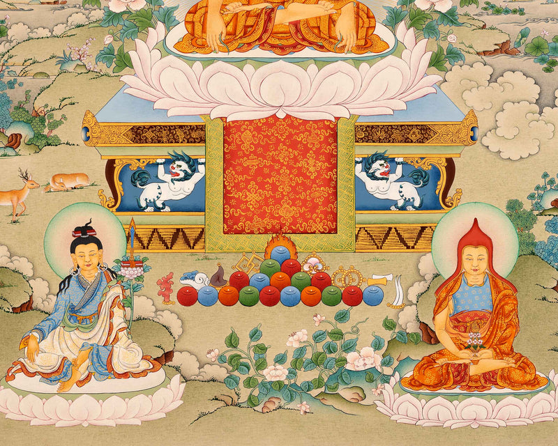 Guru Longchenpa Thangka Print | Tibetan Buddhist Master Digital Print
