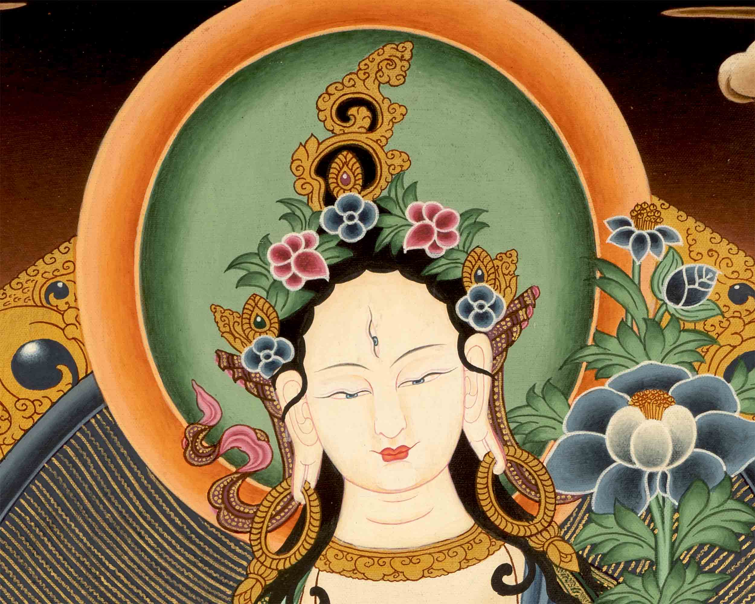White Rara Painting Thangka | Tibetan Bodhisattva Art