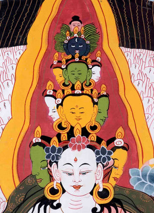 1000 Armed Avalokiteshvara | Traditional Tibetan Thangka | Wall Decors