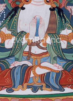 Traditional Hand Painted Chenrezig Thangka Painting | Chenrezig Thangka