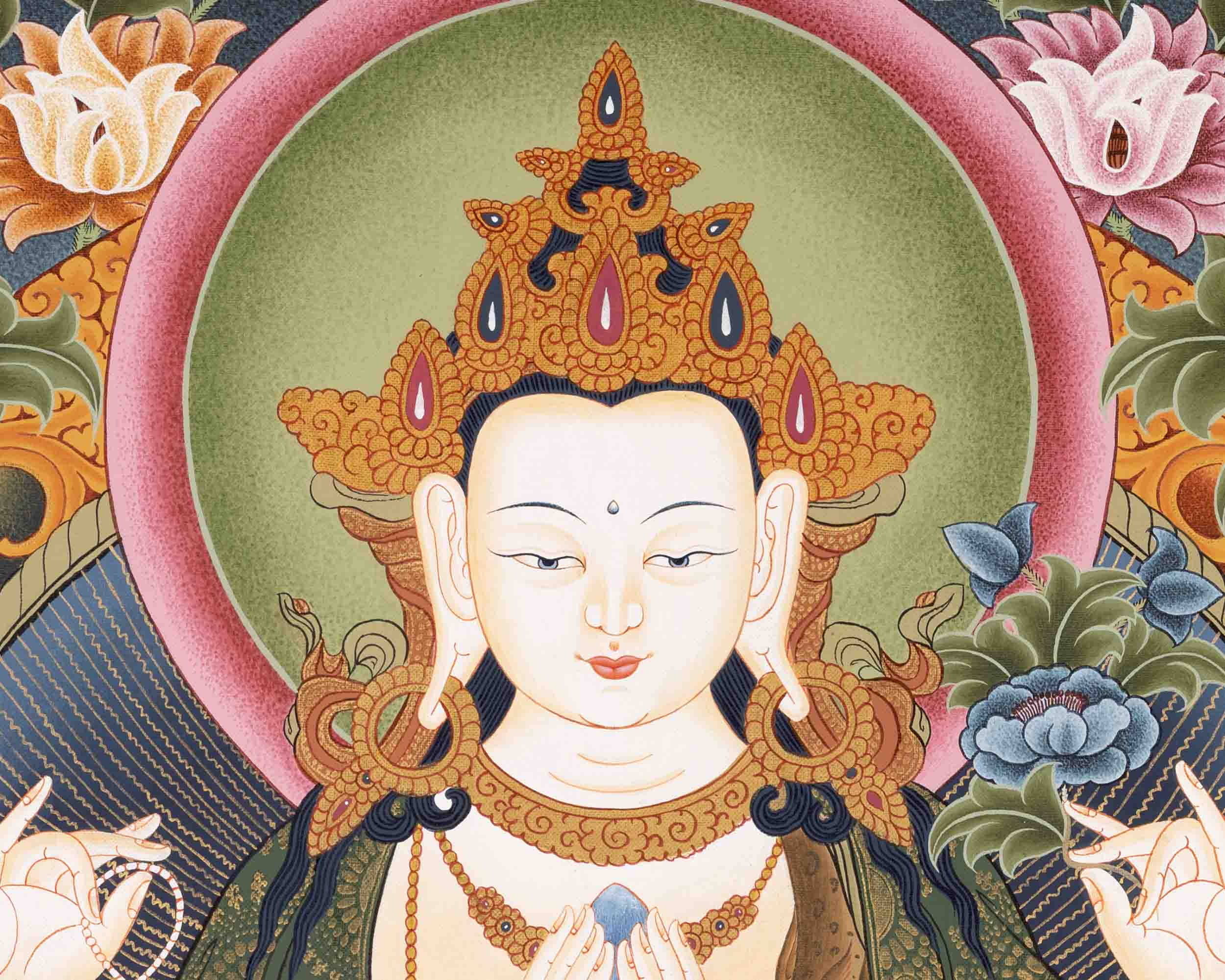 Avalokiteshvara Chengrezig | Wall Hanging Yoga Canvas Thangka