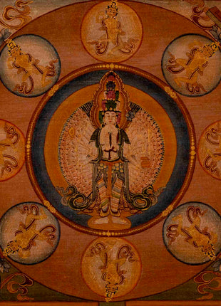 Vinatge Lokeshvara Chenresig Thangka | Traditional Artwork | Wall Decors
