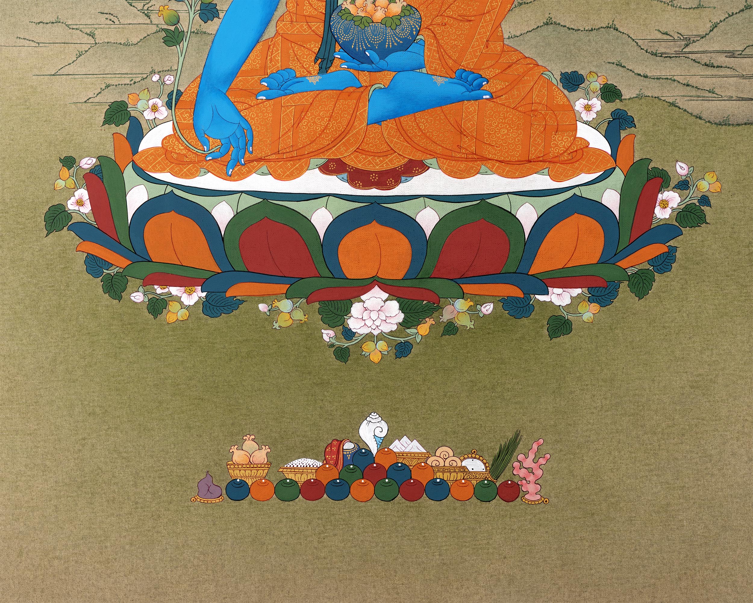 Medicine Buddha Thangka | Thanka Painting | Tibetan Traditional Art