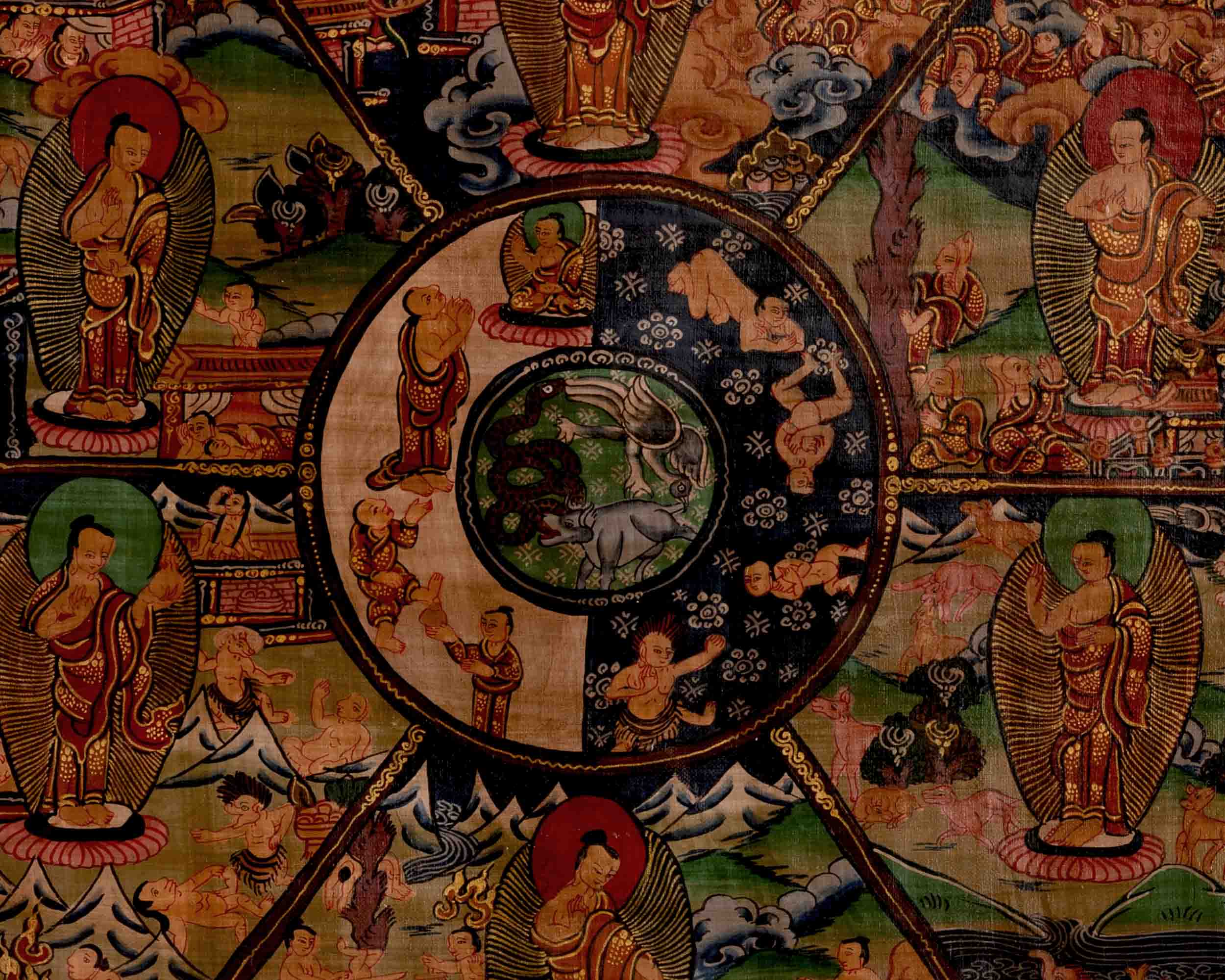 Bhavachakra Thangka | Tibetan Traditional Art | Wall Decors