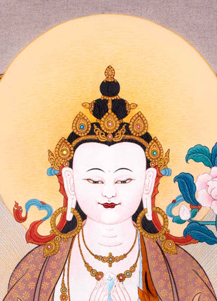 4 Armed Chenrezig Thangka | High Quality Avalokiteshvara Painting