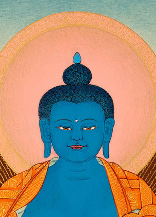 Healing Buddha Thangka | Traditionally Painted Medicine Buddha Art