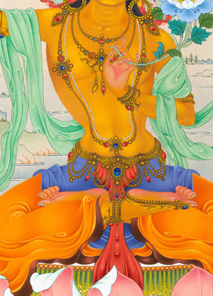 Manjushri Thangka | Hand Painted Buddhist Art