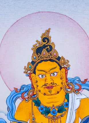 Yellow Dzambhala Thangka | Traditional Hand Painted Art