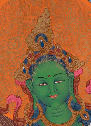 Green Tara | Traditional Buddhist Thangka | Wall Decors