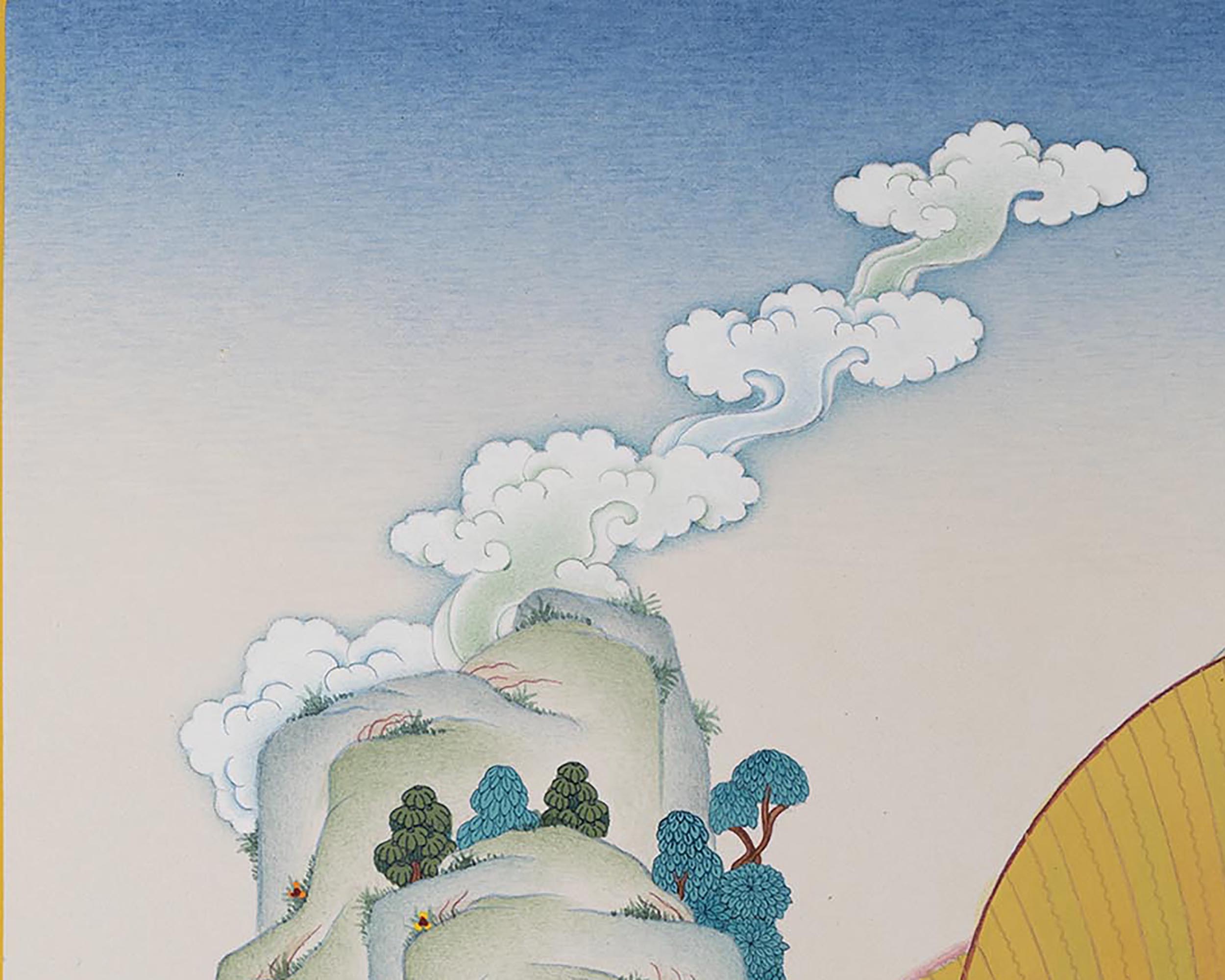 Guru Padmasambhava Rainbow Body Thangka | Enlightened Buddha