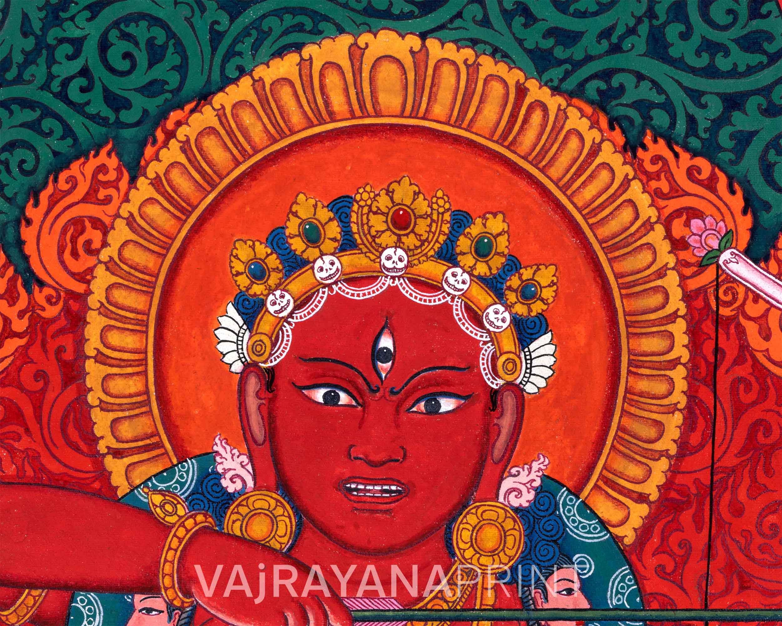 Traditional Style Nepali Art Print Of Kurukulla Goddess | Newari Pauba Print For Dakini Mantra Practice