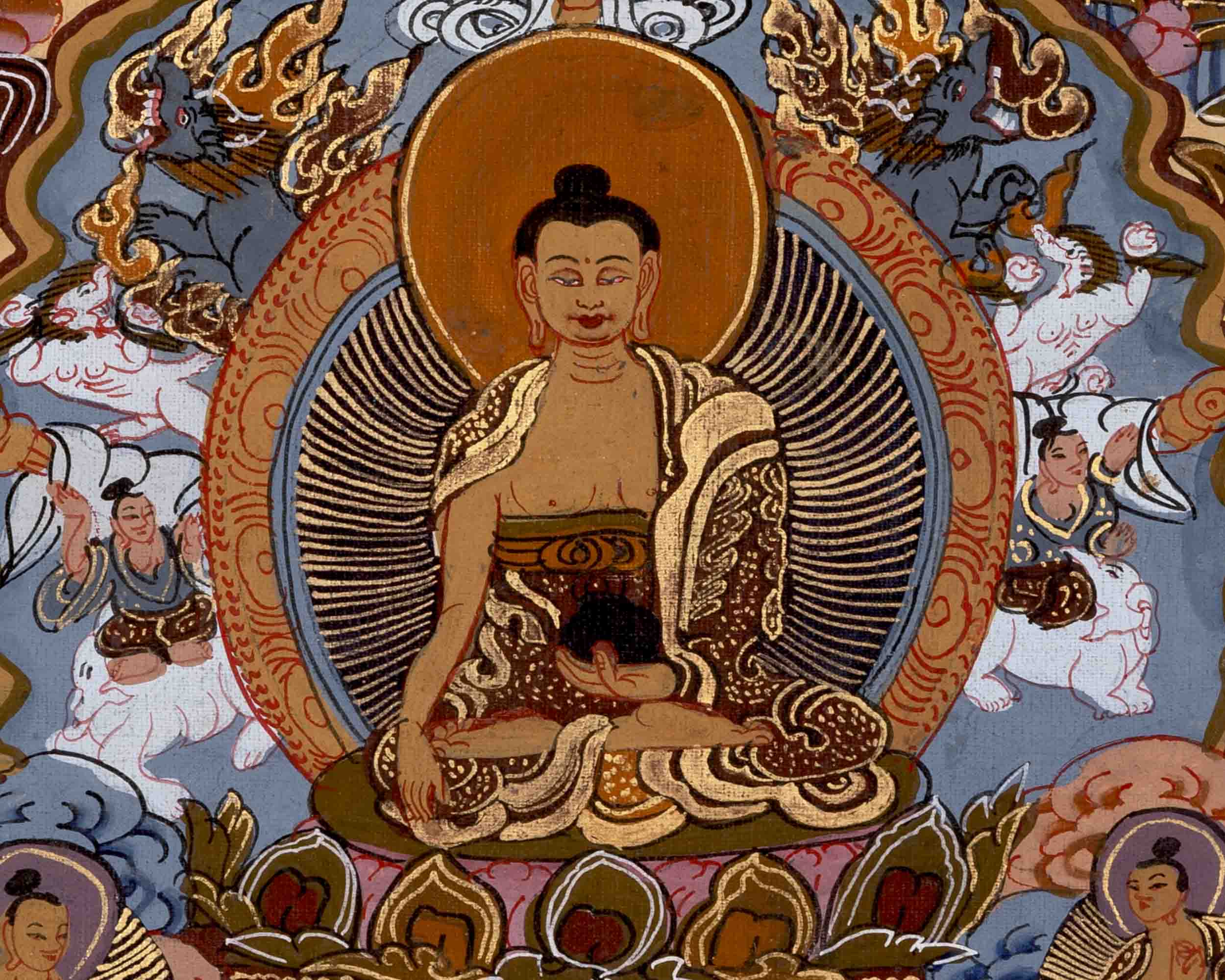 Buddha Life Story Thangka | Religious Buddhist Thangka