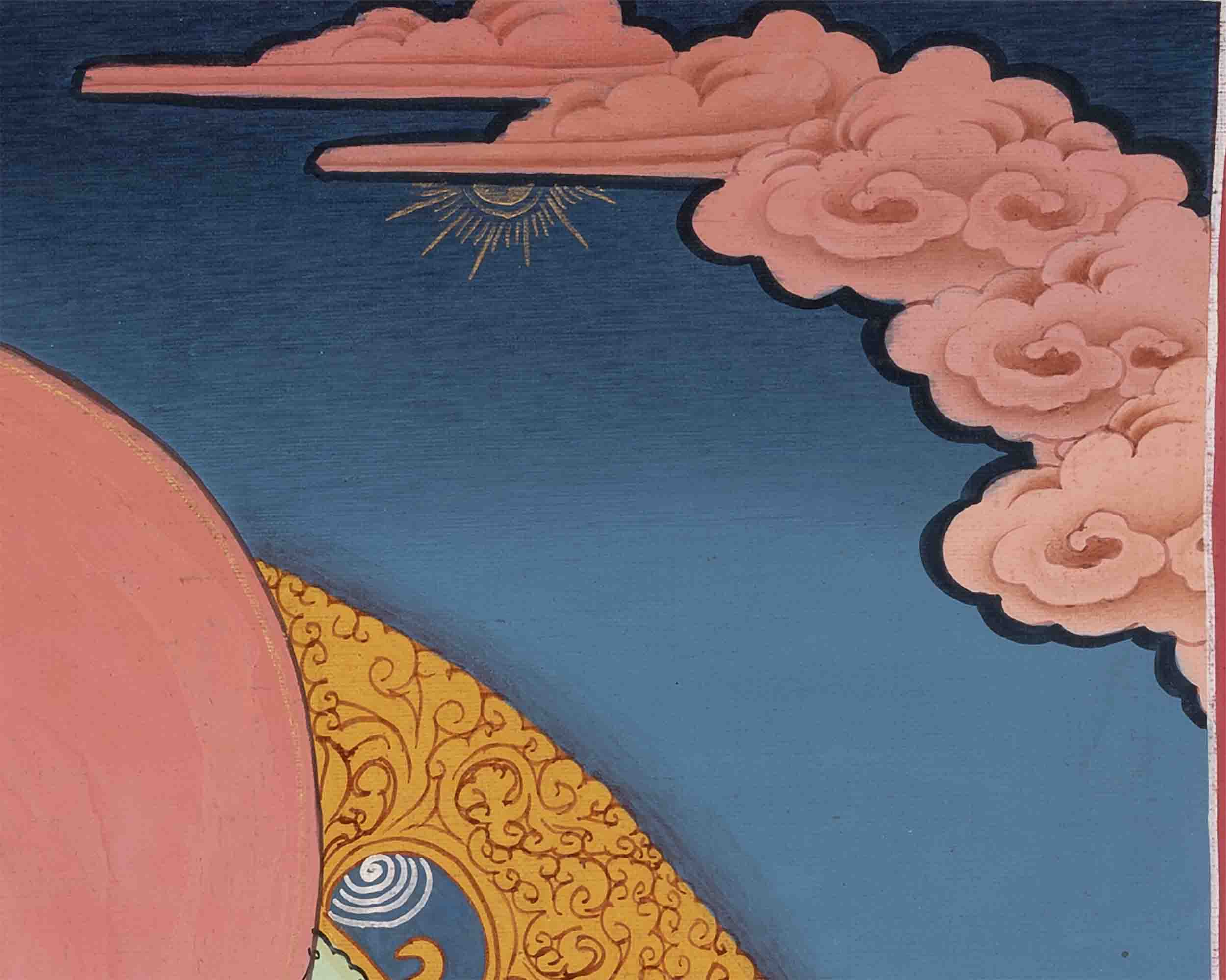 Thangka Of Medicine Buddha | 5 Dhyani Buddha | Religious Wall Decor