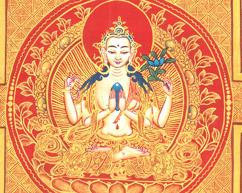 Chenresig Mandala | Traditional Tibetan Thangka | Wall Decors