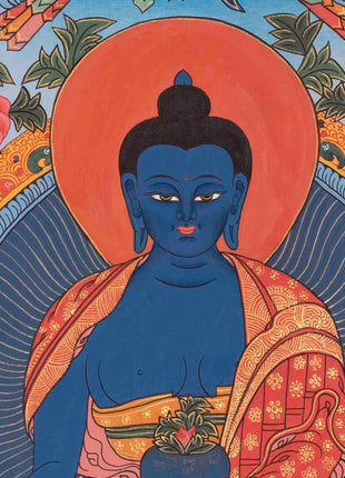 Bhaisajyaguru Thangka | Medicine Buddha | Religious Wall Decors