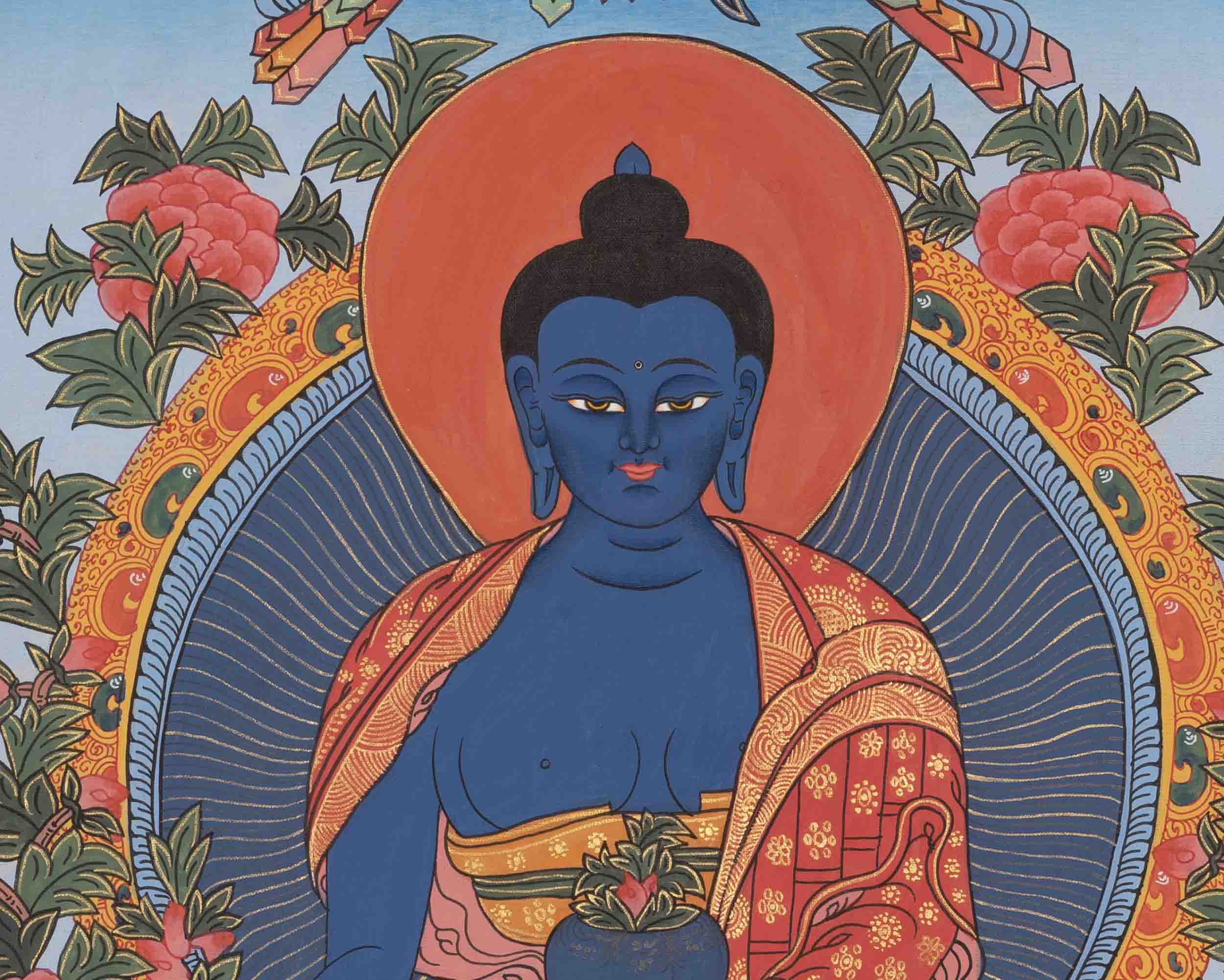 Bhaisajyaguru Thangka | Medicine Buddha | Religious Wall Decors