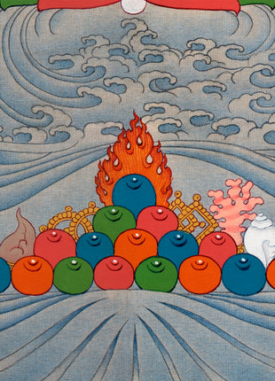 Manjushri, Bodhisattva Manjushree Thangka, Tibetan Buddhist Painting