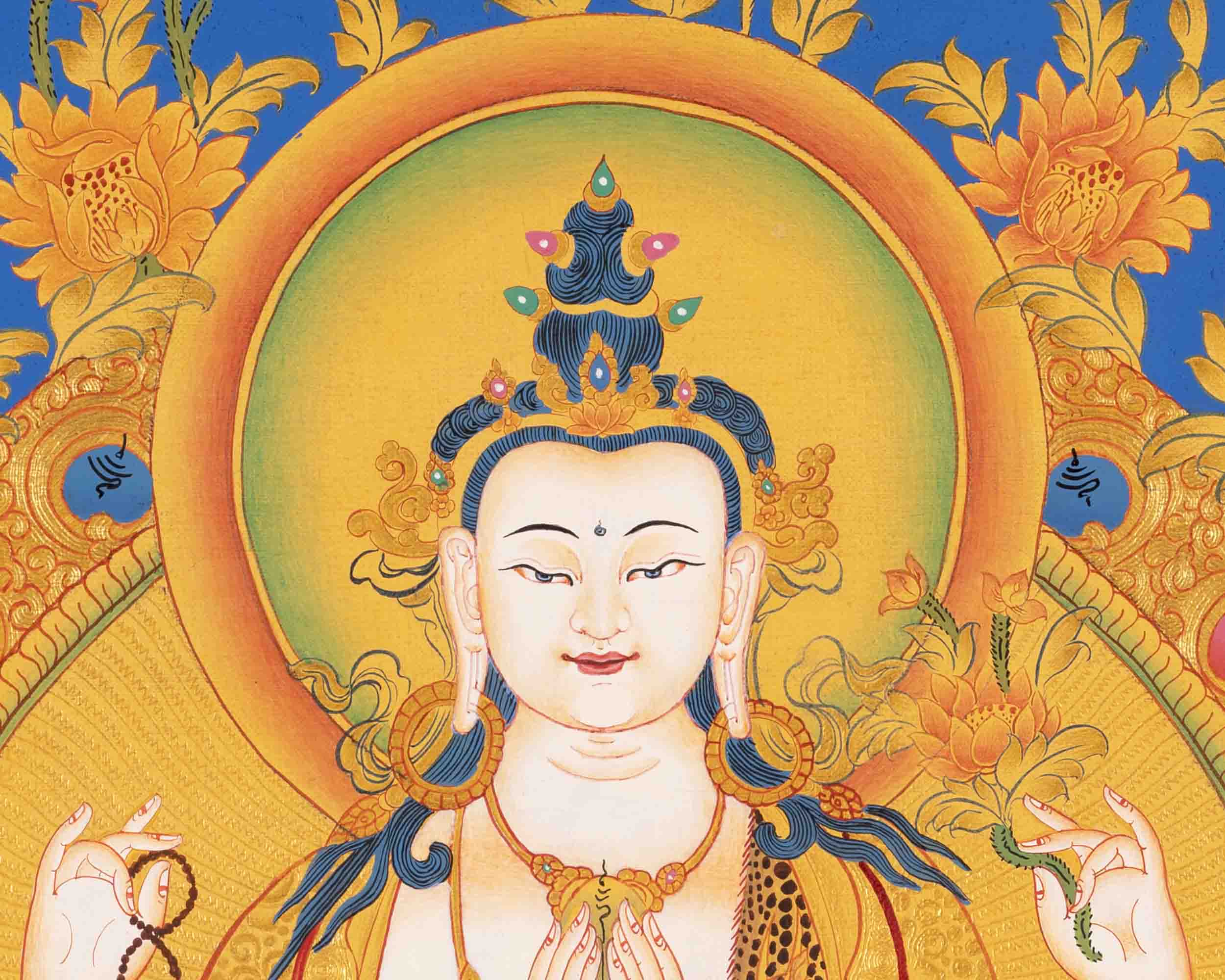 Avalokitesvara Chengrezig Thangka | Bodhisattva of Compassion