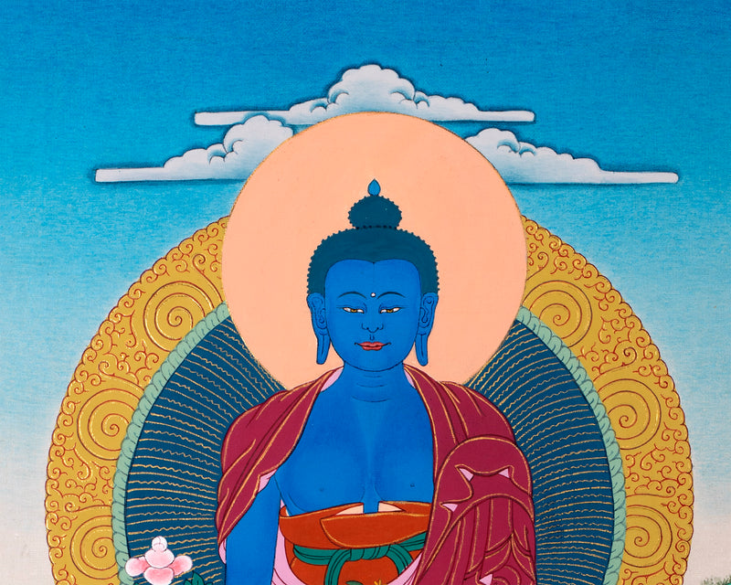 Blue Medicine Buddha | Brocade Thangka | Menla Art Of Lapis Lazuli