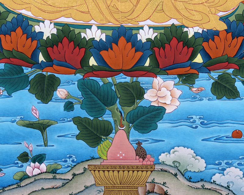 Guru Rainbow Body, Padmasambhava Thangka, Tibetan Art